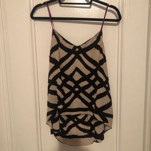 Ecote patterned camisole with purple straps